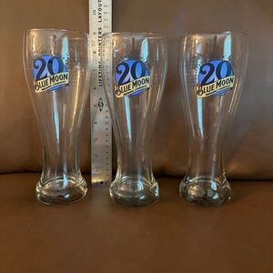 Blue Moon 20th Anniversary Pilsner 16oz Beer Glasses - Set of 3
